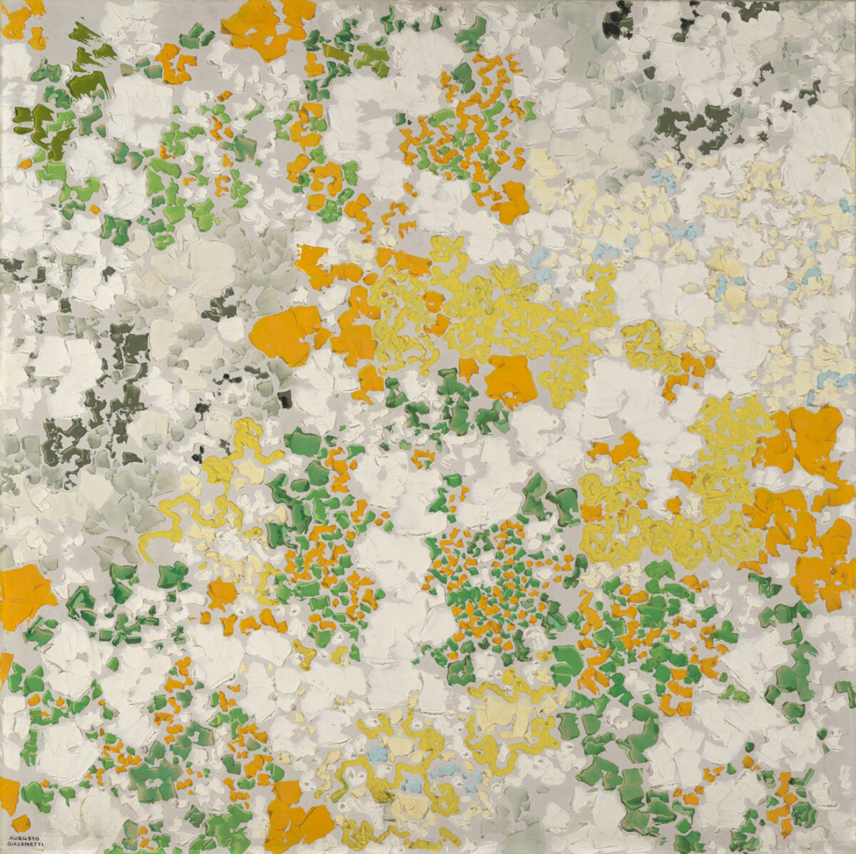 Abstraktes Farbgemälde mit verschiedenen farbigen Flecken