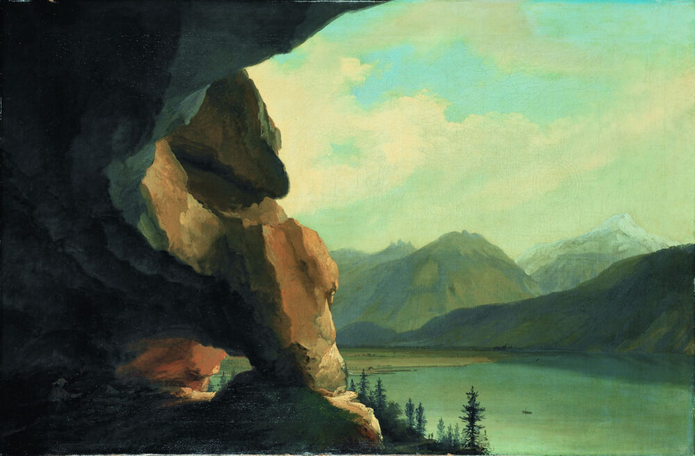Gemälde einer Höhle am Thunersee
