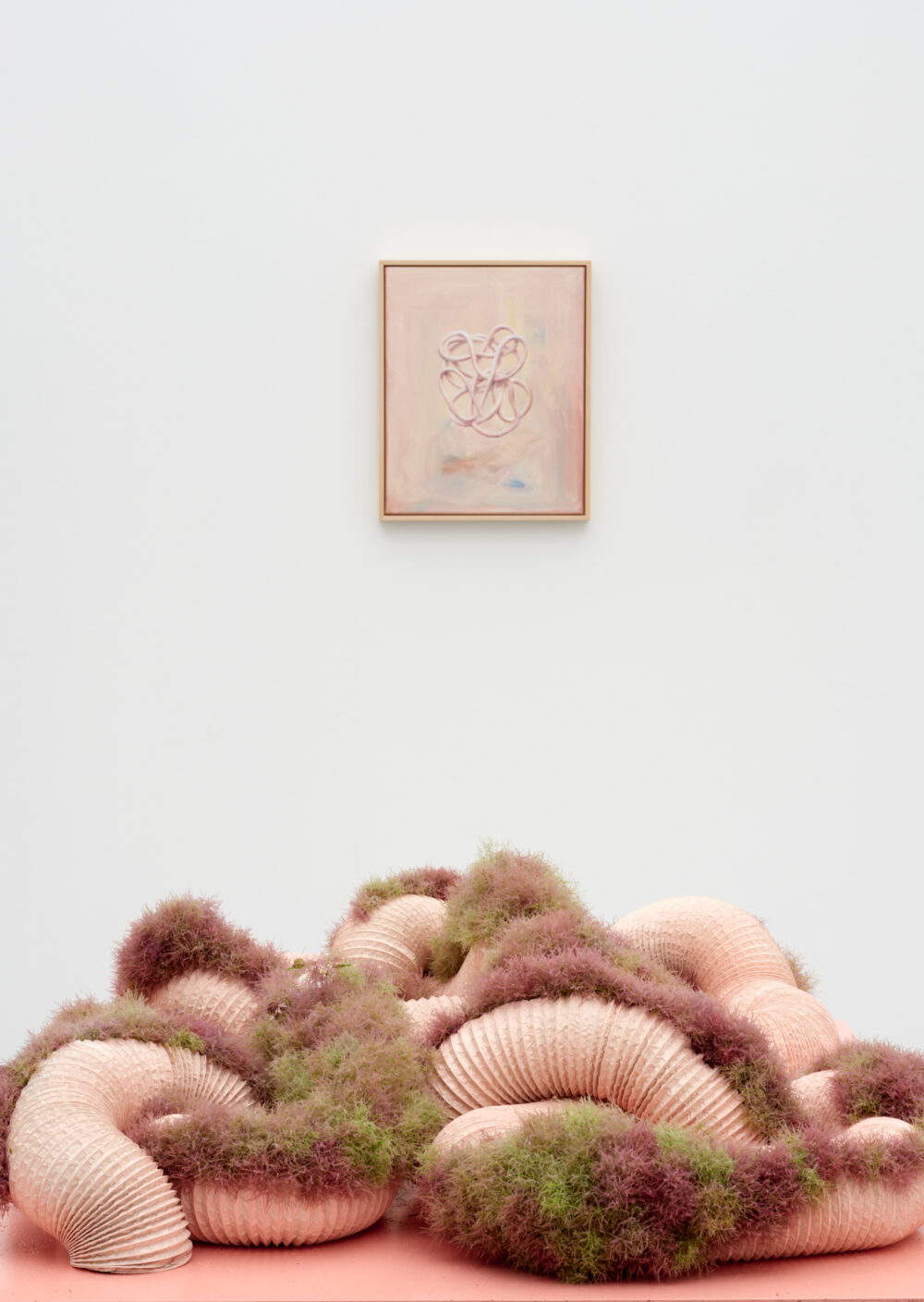 Pflanzen auf Schläuchen vor Gemälde mit Schläuchen