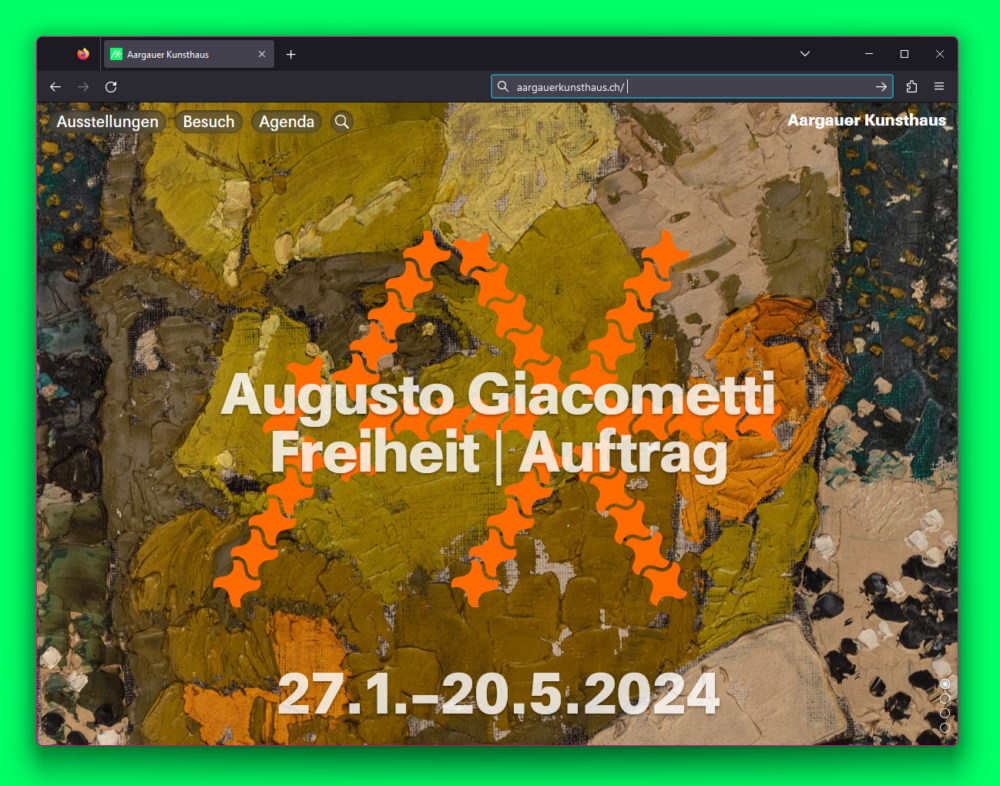 Screenshot der Webseite