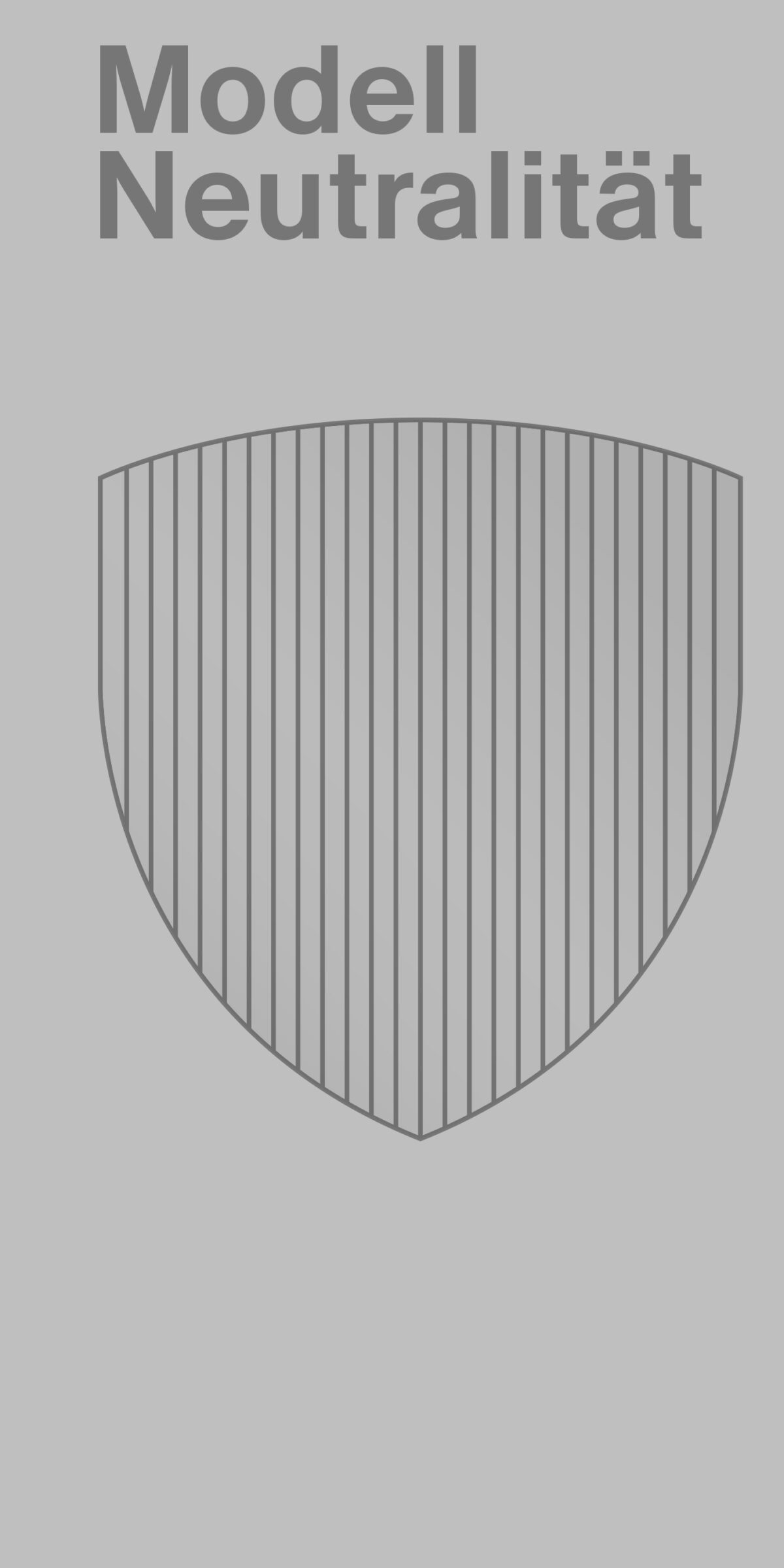 Buchcover des Katalogs Modell Neutralität mit einer Illustration eines gestreiften Schildes