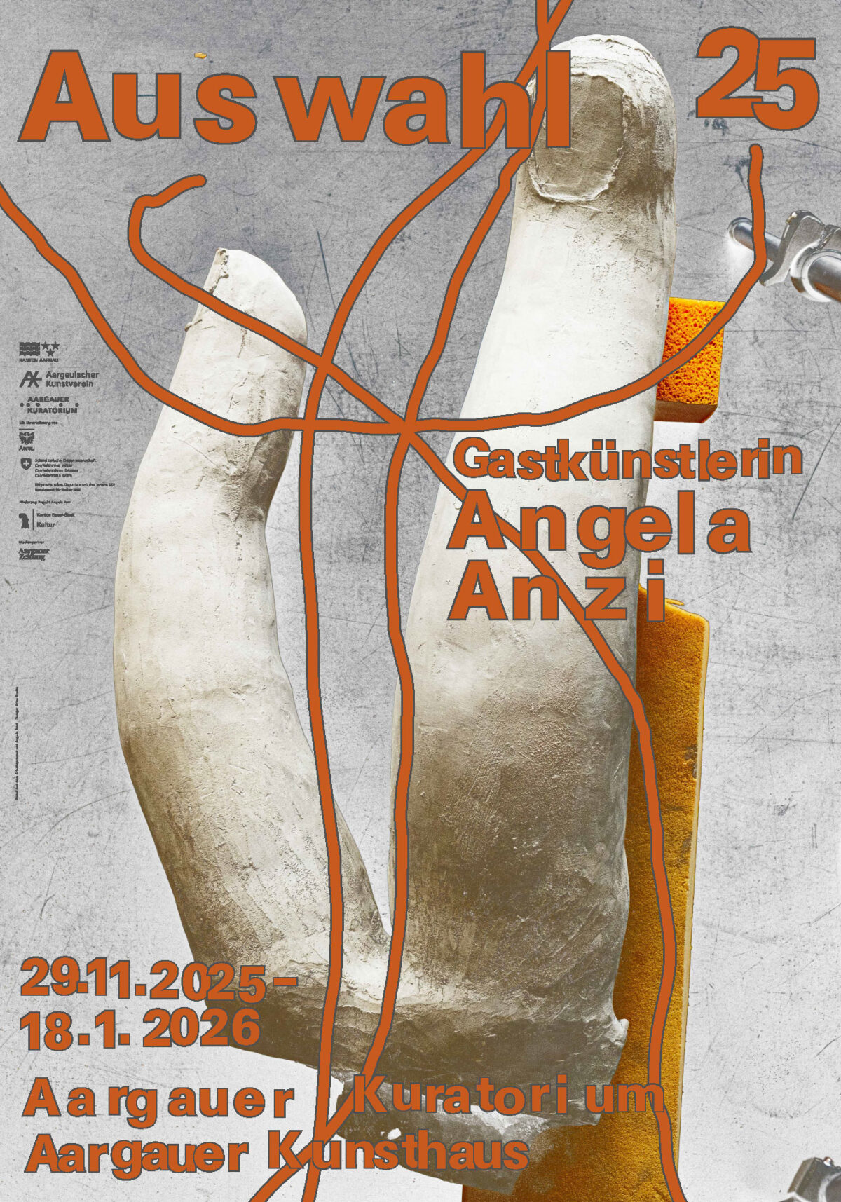 Plakat der Auswahl 25 mit einer Skulptur von zwei Fingern.