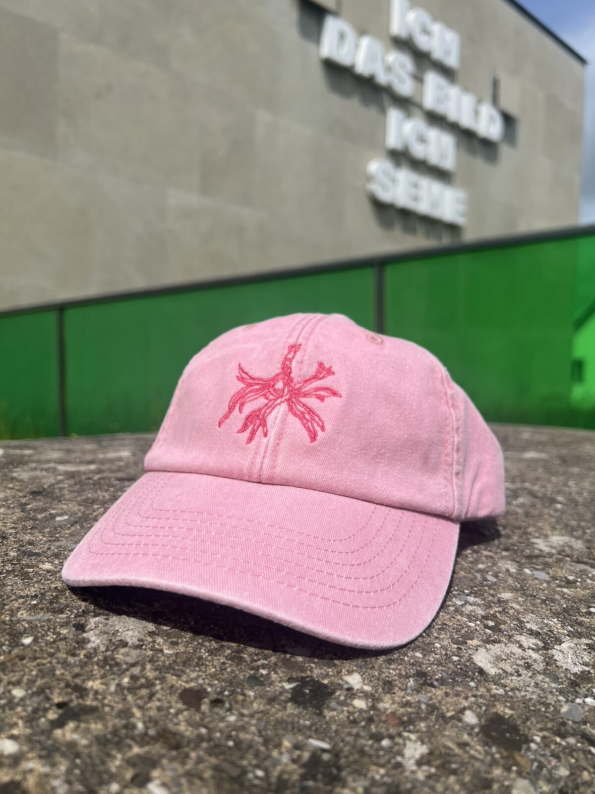 Foto eines pinken Caps mit A*-Logo-Aufdruck