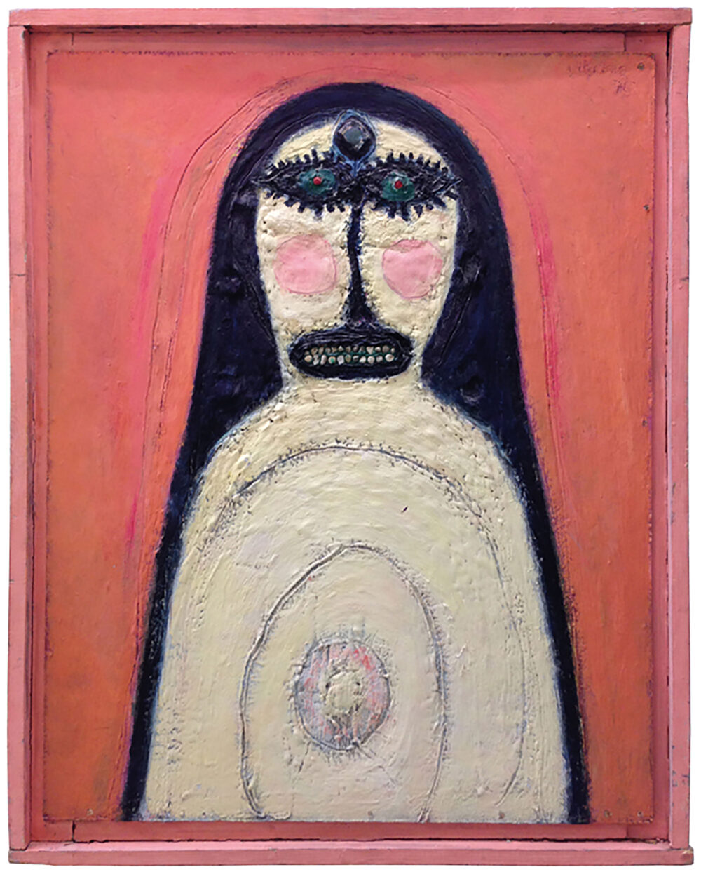 Porträtmalerei einer Madonna mit einem bissigen Lächeln