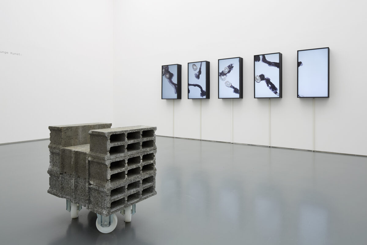 Ausstellungsansicht mit verschiedenen Kunstwerken im Aargauer Kunsthaus