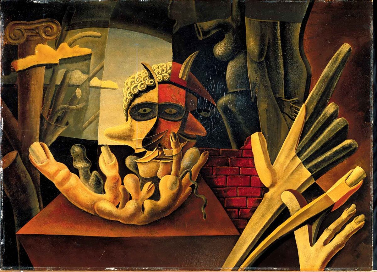 Max von Moos, Dämonisches Frühstück. (Inferno, lügnerisches Bild), 1934