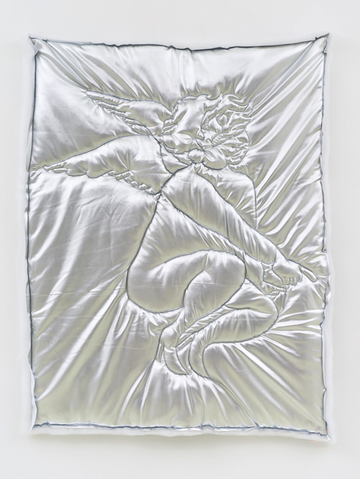 Foto eines Werks von Shamiran Istifan, das einen gestickten Engel zeigt.