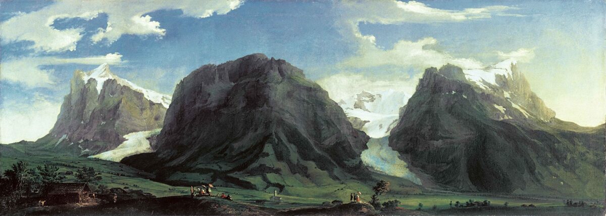 Caspar Wolf, Panorama des Grindelwaldtales mit Wetterhorn, Mettenberg und Eiger, um 1774