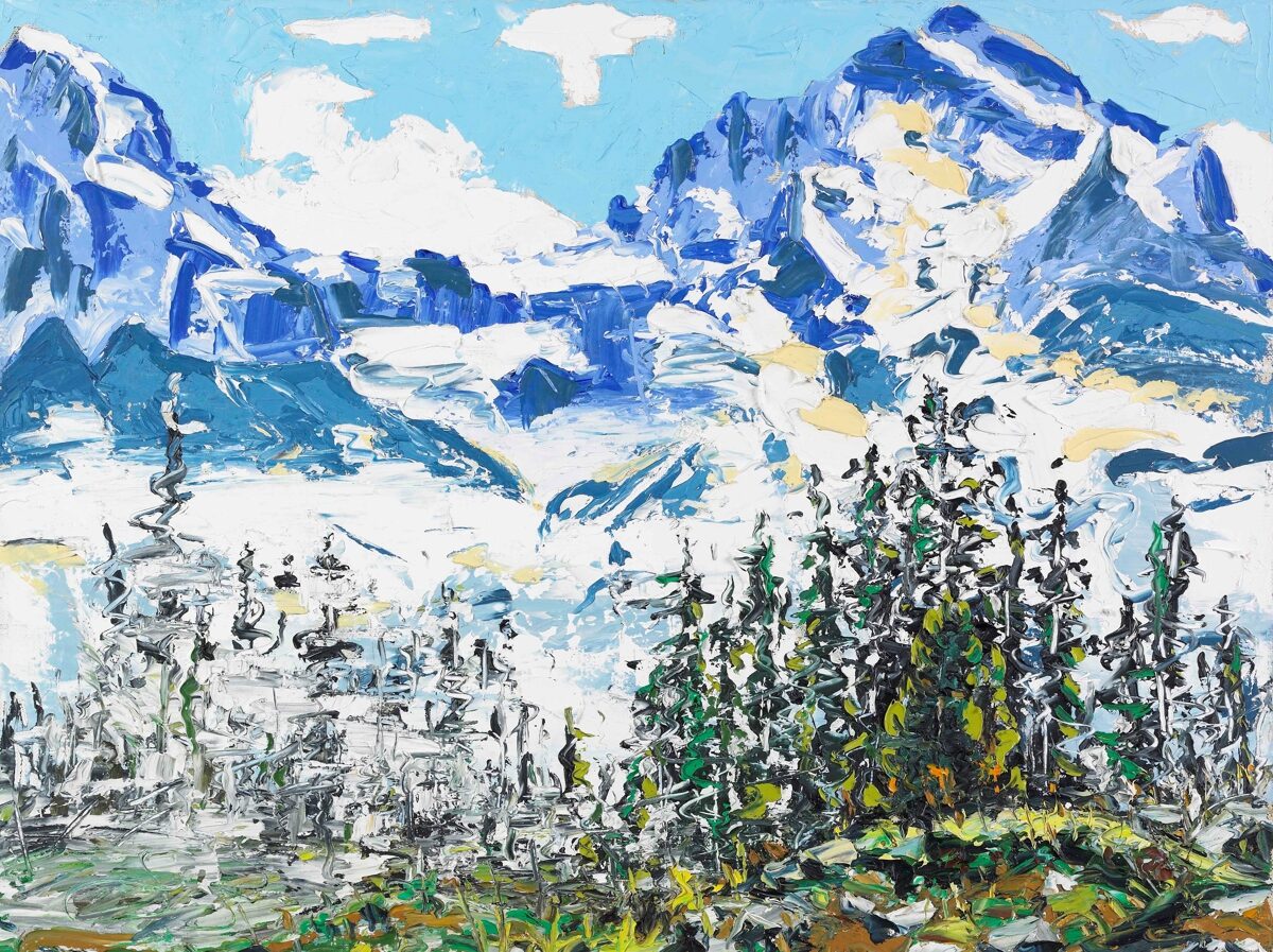 Jean-Frédéric Schnyder, Mönch + Jungfrau (Nr. 146 aus der Serie: Berner Veduten), 1983