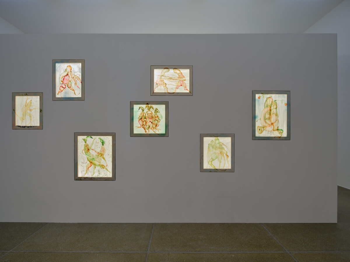 Installationsansicht von verschiedenen Kunstwerken im Aargauer Kunsthaus.