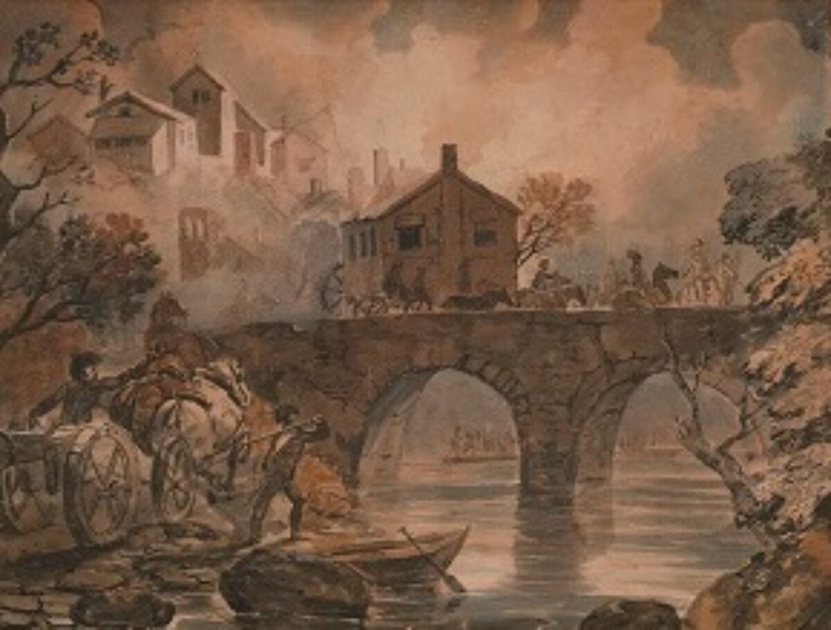 Konrad Gessner, Französische Truppen passieren die Brücke von Augst, 1799