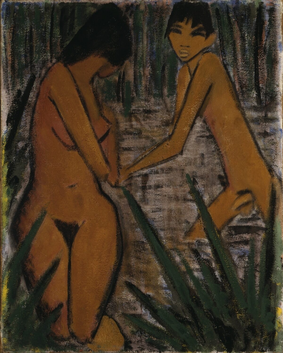 Otto Mueller, Badendes Paar, Um 1924