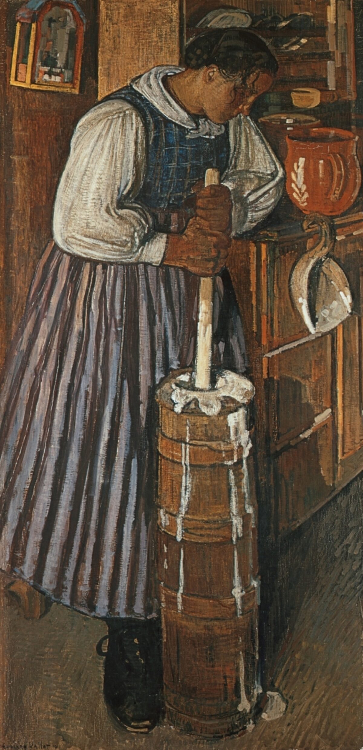 Edouard Vallet, La batteuse de beurre, 1911