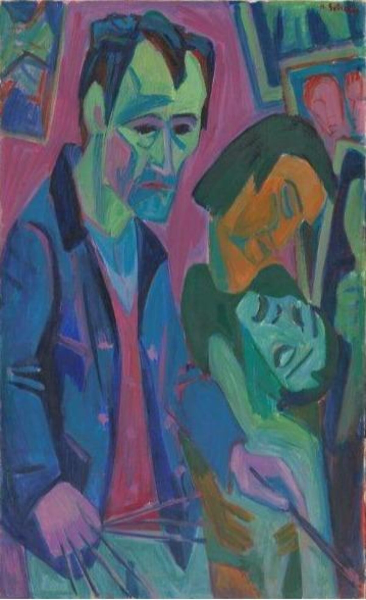 Hermann Scherer, Selbstbildnis im Atelier, 1925