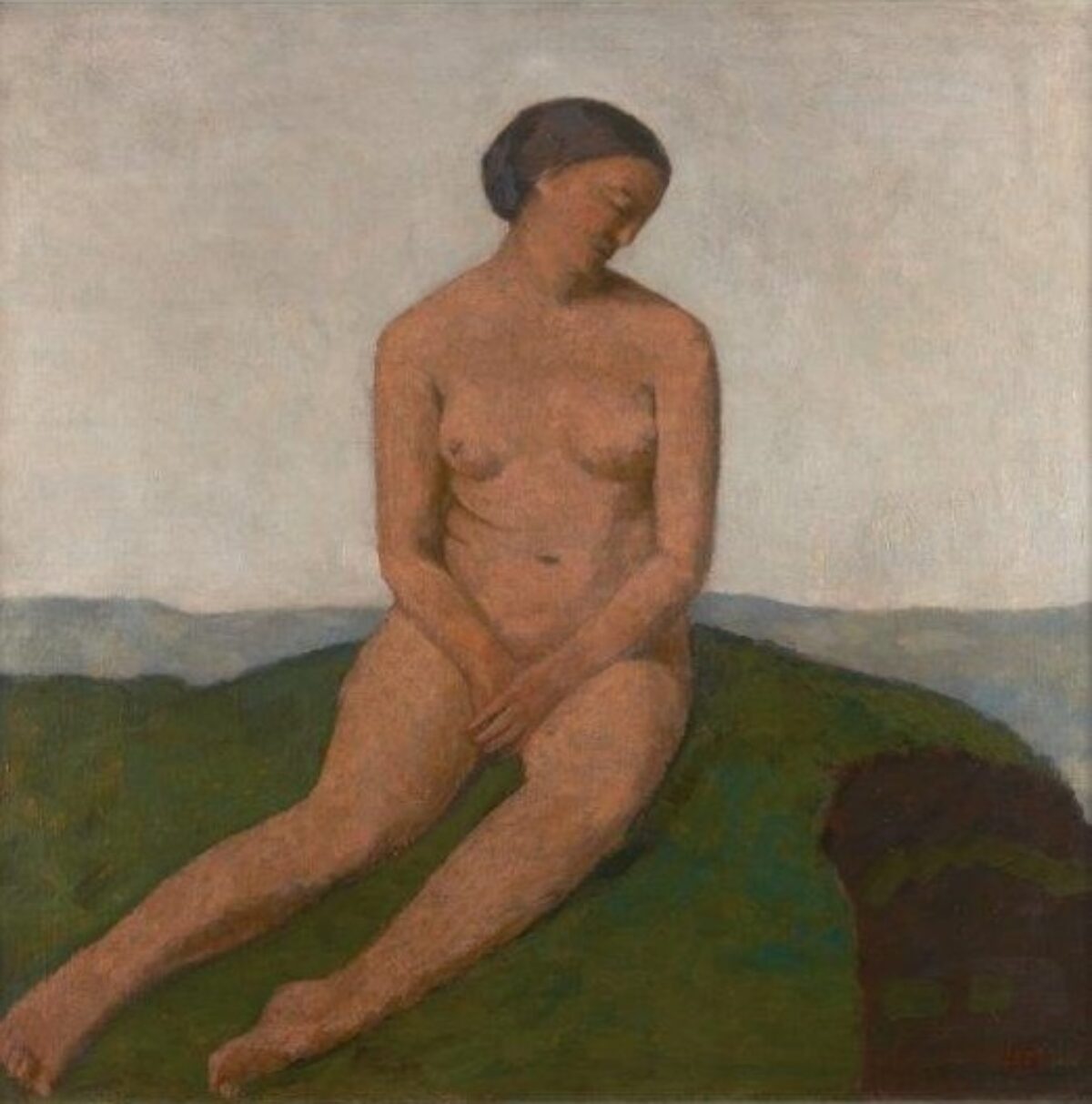 Hans Ernst Brühlmann, Mädchen auf dem Hügel, 1907