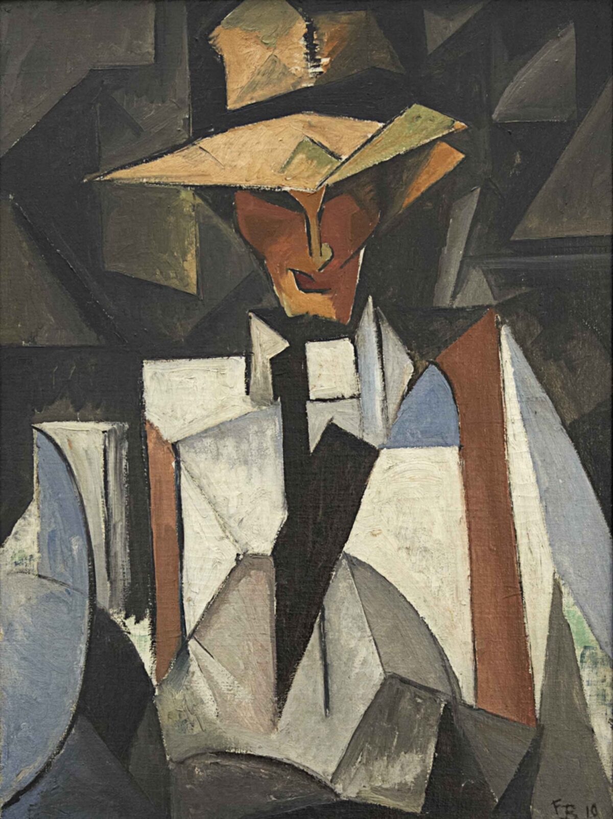 Fritz Baumann, Bildnis Otto Morach (Der Mann im Strohhut), 1910