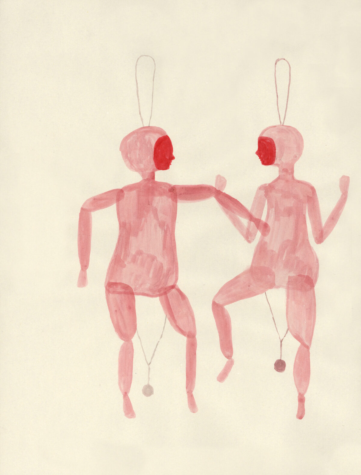 Zeichnung von zwei Hampelfiguren