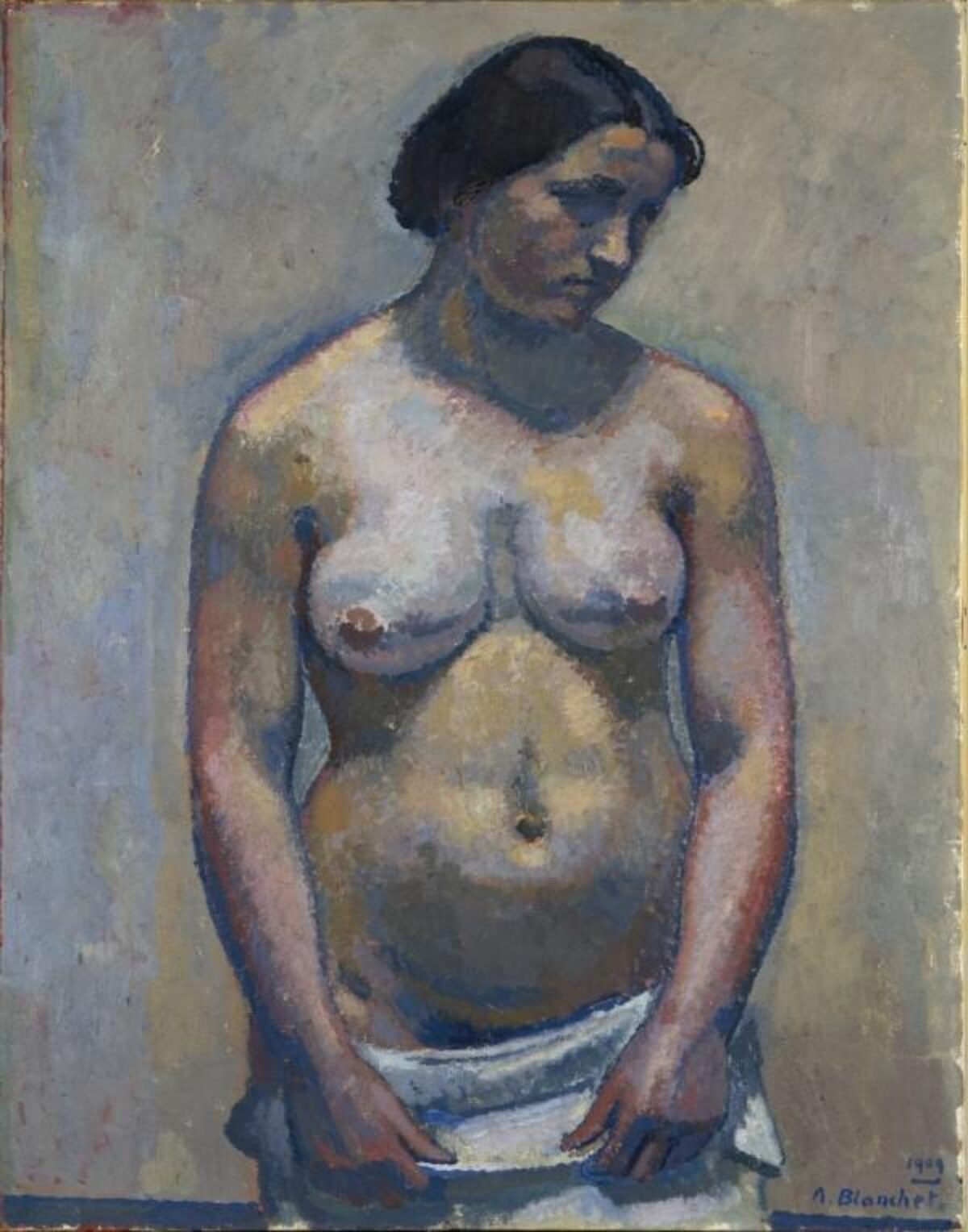 Alexandre Blanchet, Artist, Jeune romaine nu à mi-corps, 1909