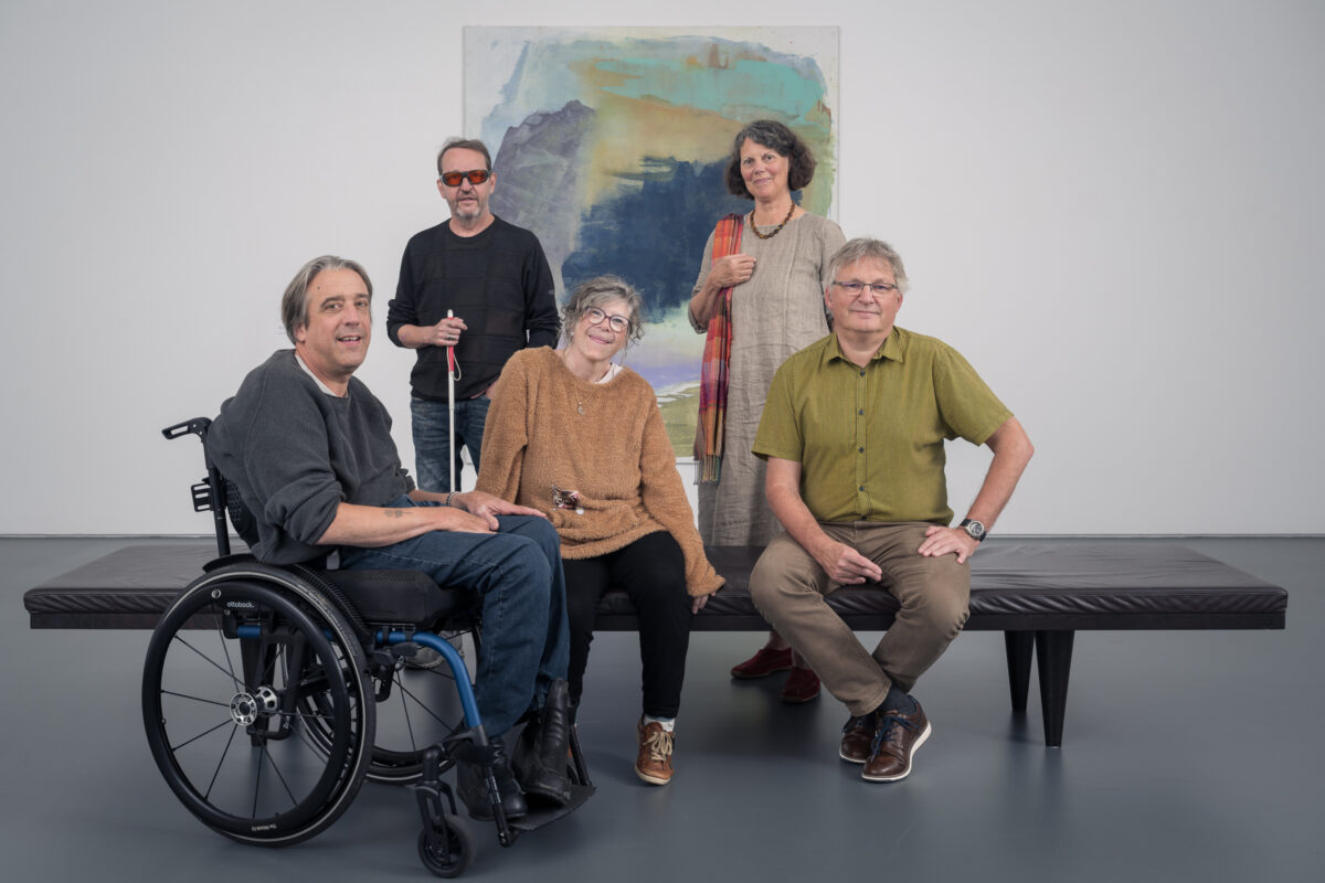 Gruppenbild der Arbeitsgruppe Inklusion mit 5 Personen (von links nach rechts Achim Bader, Reinhard Anliker, Nina Widerkehr, Ursula Friz und Viktor Buser.