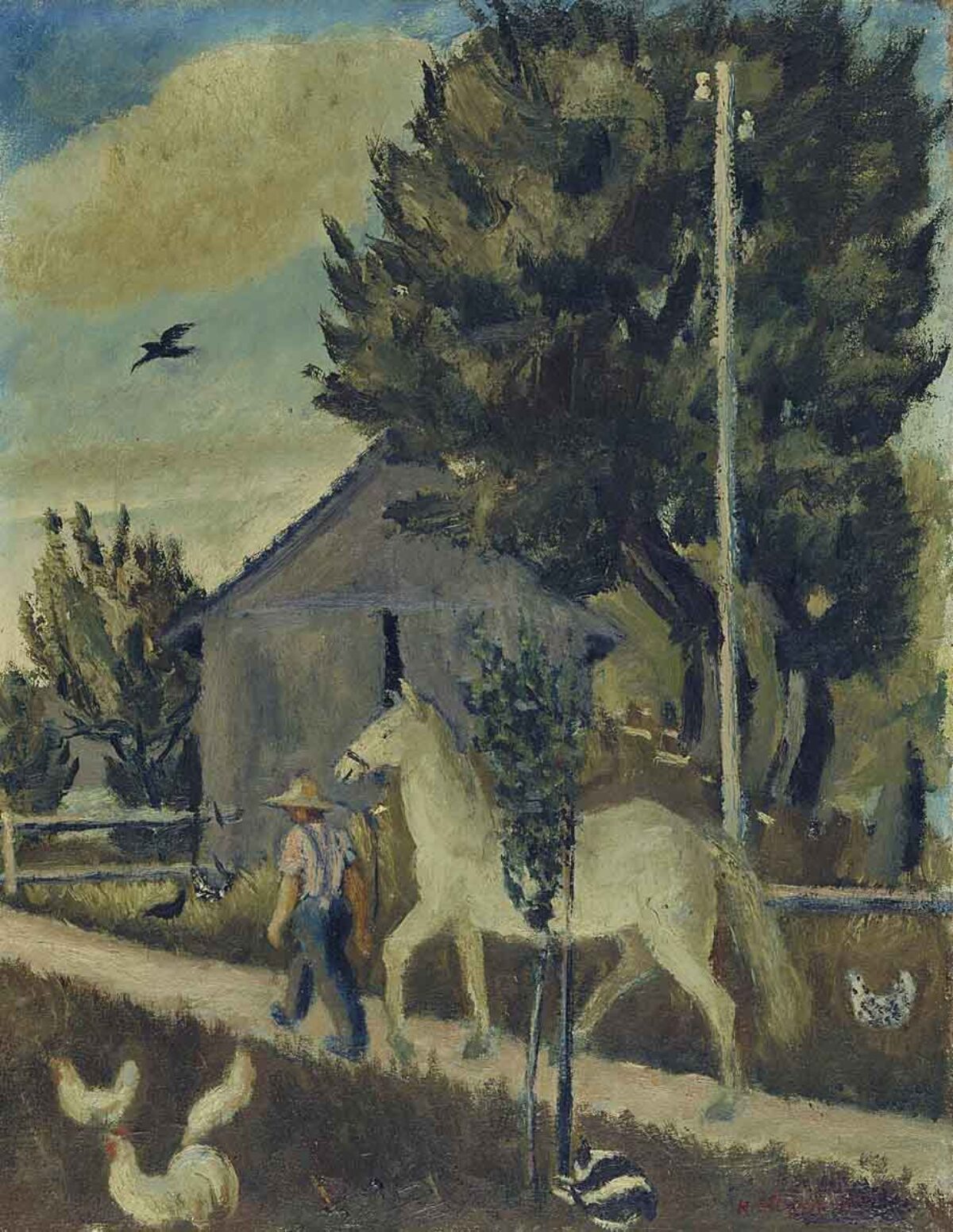 Karl Otto Hügin, Dorfidyll, 1918 
