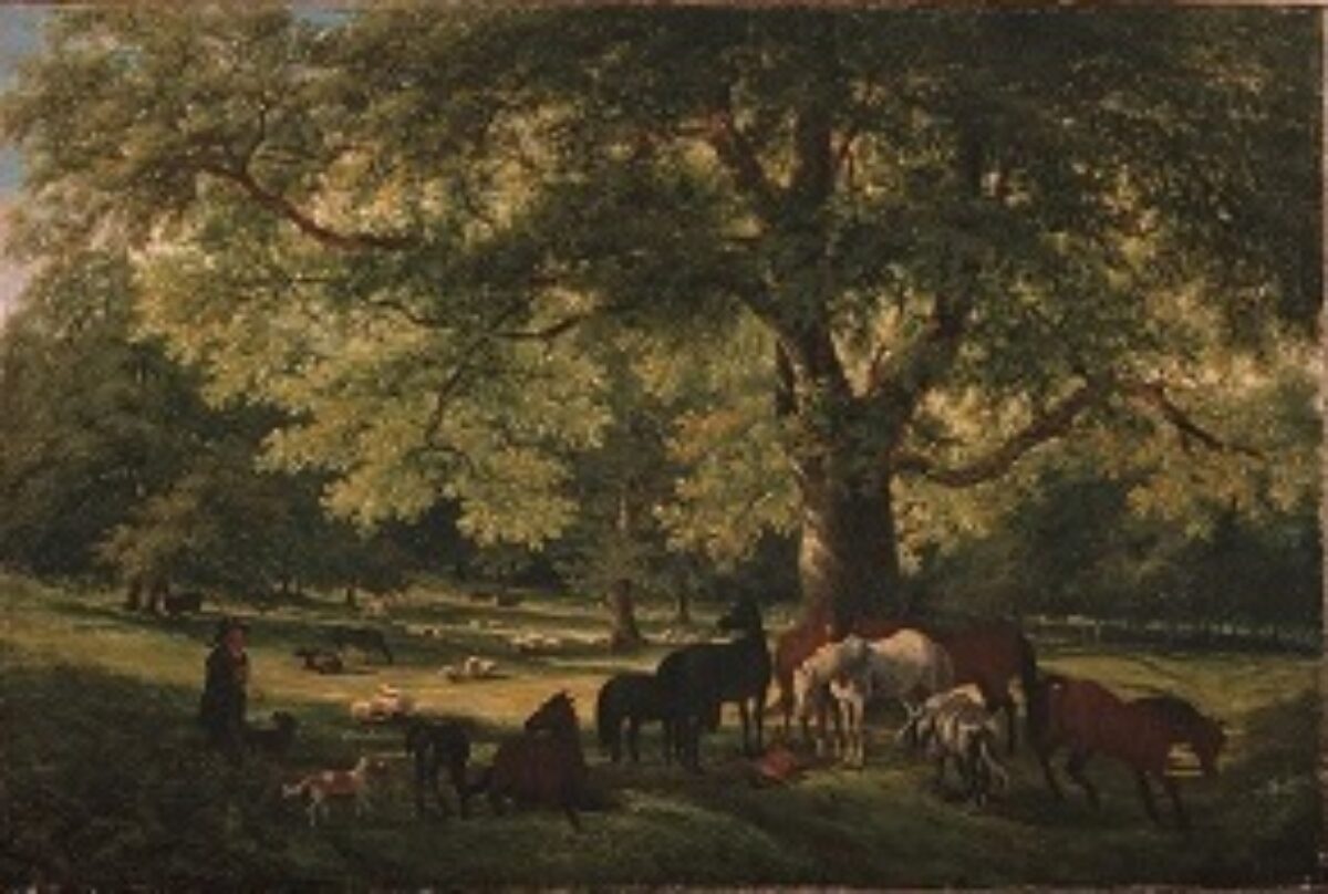 Jacques Laurent Agasse, Parklandschaft mit Pferden, 1806 - 1807 