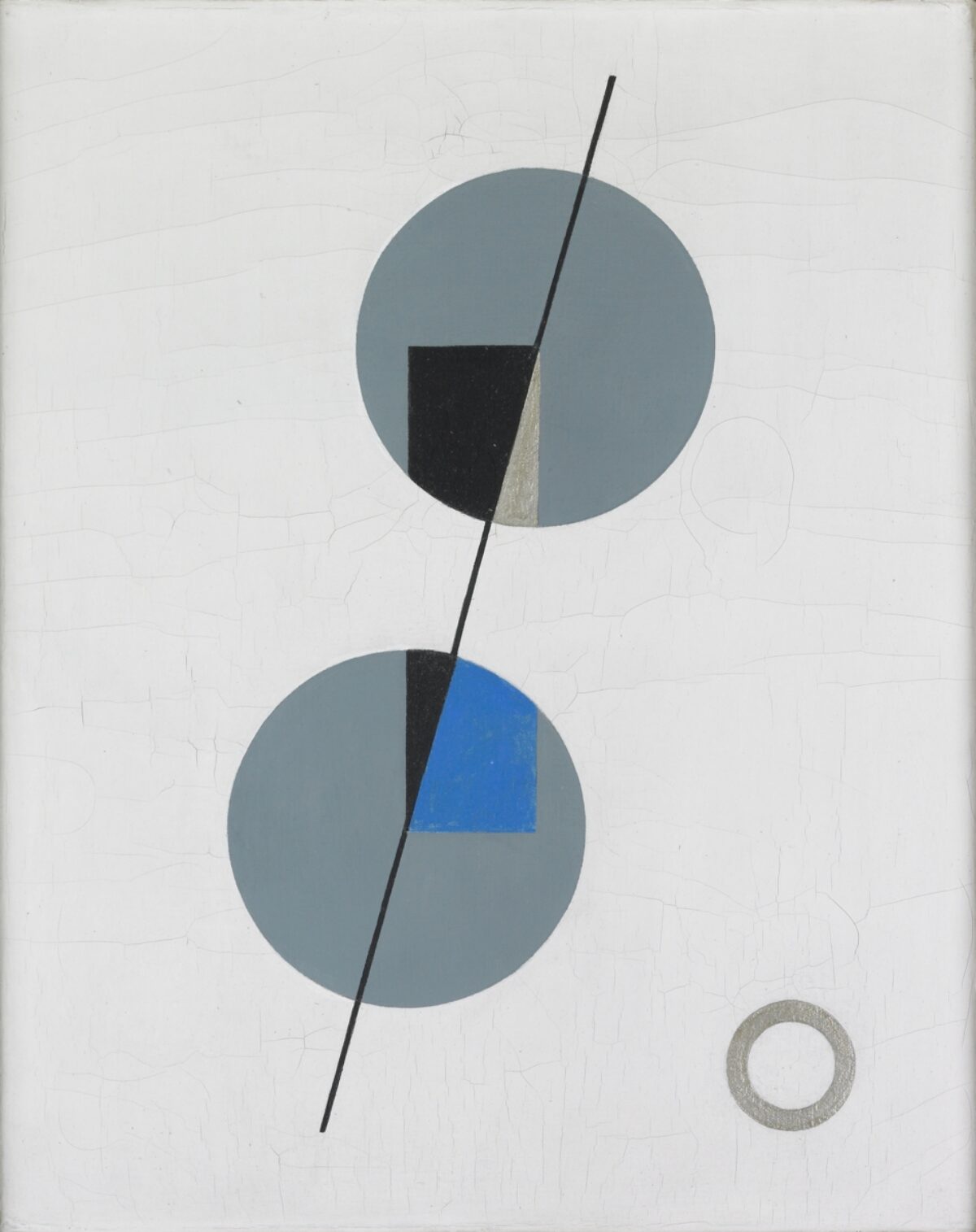 Sophie Taeuber-Arp, Composition (deux disques coupés par une ligne), 1931 