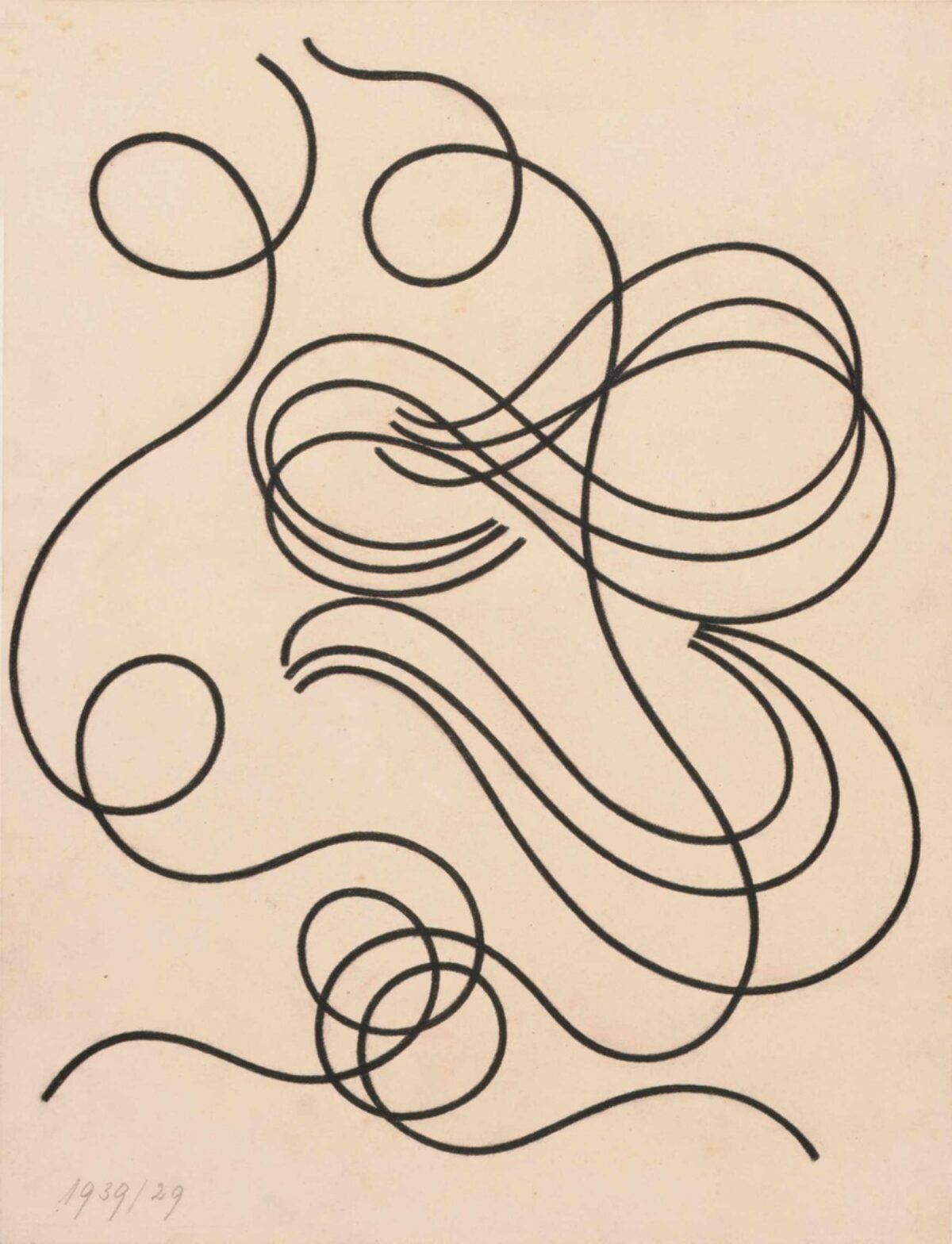 Sophie Taeuber-Arp, Mouvement de lignes, trait large (dessin pour 