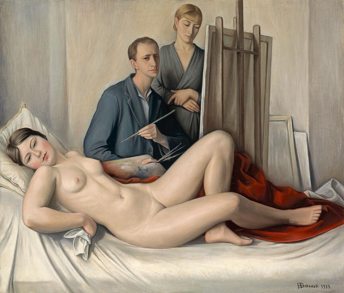 François Emile Barraud,  La séance de peinture, 1933 