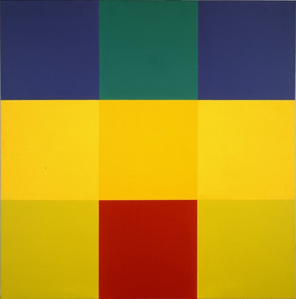 Richard Paul Lohse, Waagrechte Dominante mit rotem Quadrat, 1960-77 