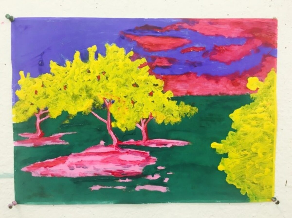 Eine gemalte Landschaft