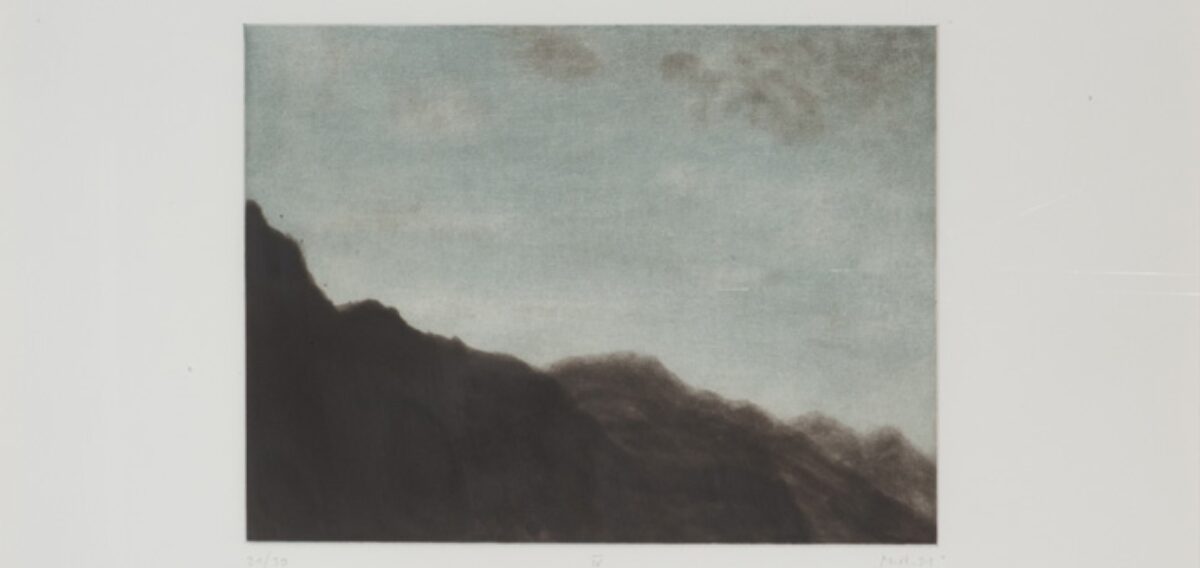 Markus Raetz, Eine Gebirgslandschaft (Teil von Portfolio NO W HERE), 1991 