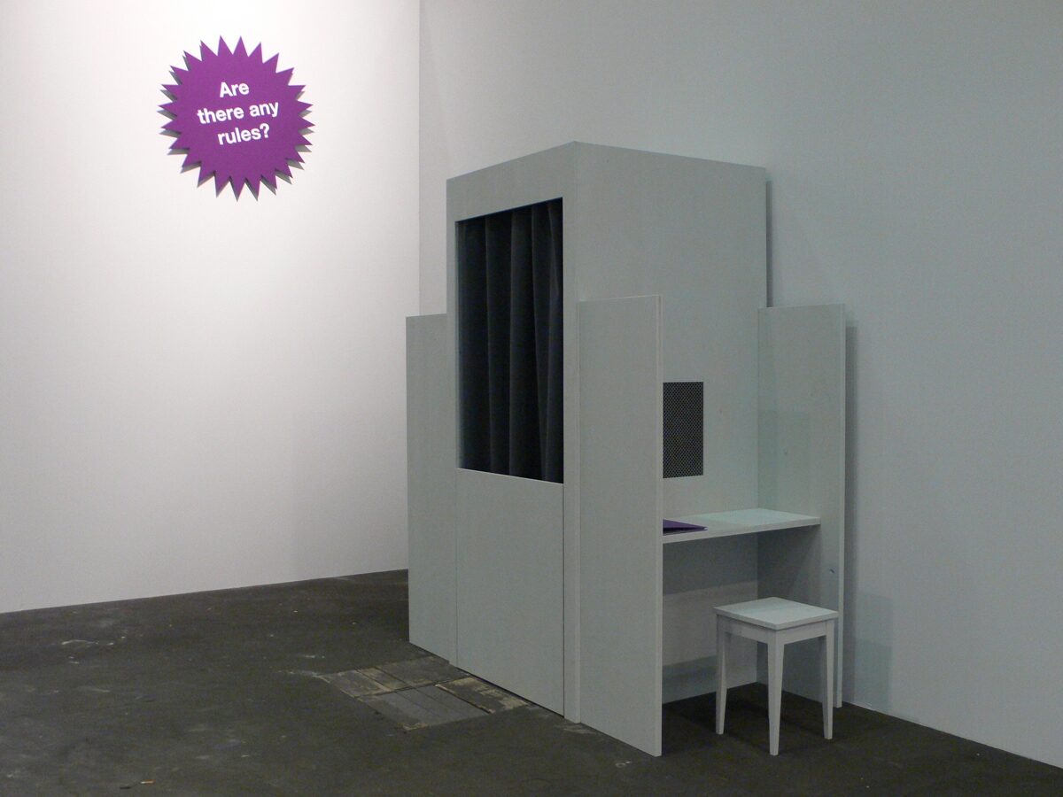 San Keller, Confessional for the Artbusiness - Are There Any Rules?, 2007 